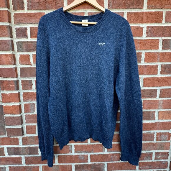Hollister Sweater Mens XL Navy Pullover Preppy Academia Classic Neutral - Picture 1 of 9